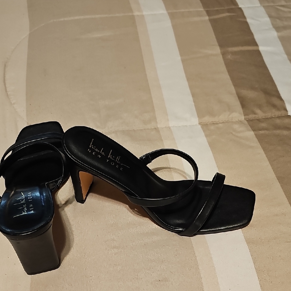 Nine West Black Strappy Heels